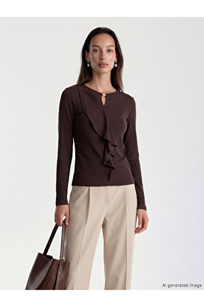 LC Waikiki Sparkling Choices from Shining Store Zero Roba Collar Ruffle Blouse