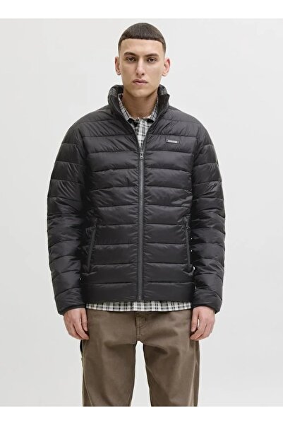 Jack & Jones سترة رجالية من Jjlouis Light Puffer Collar 12288918 باللون الأسود