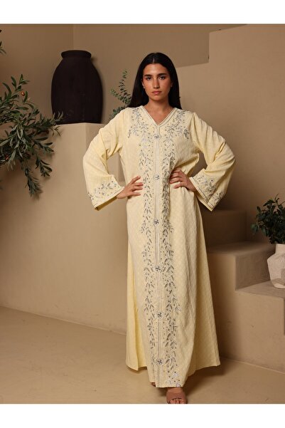 IKKXA Crystal Vine Embroidered Jalabiya