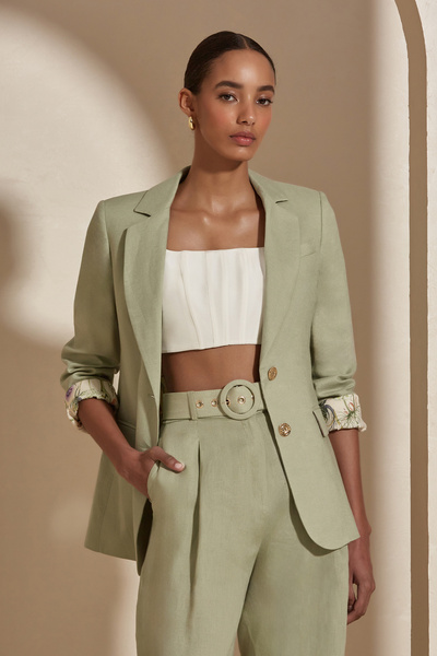 Dahlia Bianca Harlow Keten Ceket