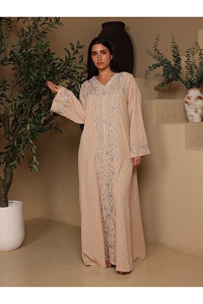 IKKXA Crystal Vine Embroidered Jalabiya