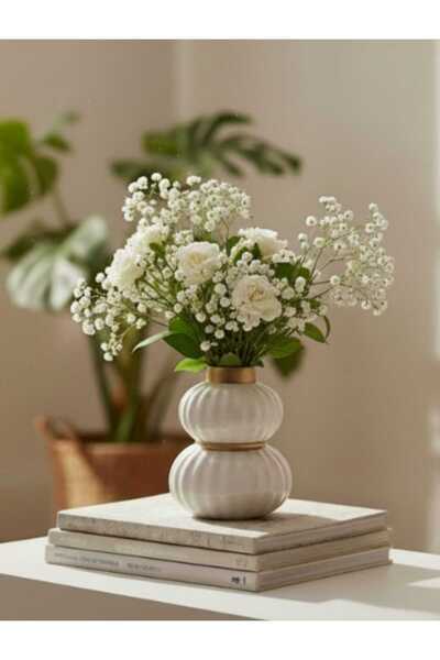 Carmen Soft Κεραμικό Βοημικό Βάζο 14x12 εκ. Χρυσό