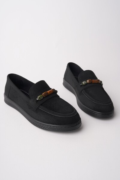 MUGGO حذاء AUREVA نسائي كاجوال من الجلد السويدي مزين بالخرز