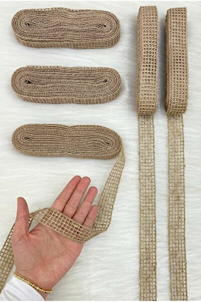 ZEYMERADE Jute Mesh Ribbon 2.5cm 10m, Bride, Groom, Bundle, Dowry, Engagement...