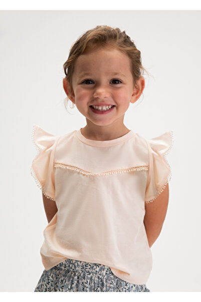 MAYORAL Κοριτσίστικο μπλουζάκι με δαντέλα και βολάν 3008