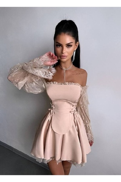 ADAMODA.RO Elegant short dress with lace