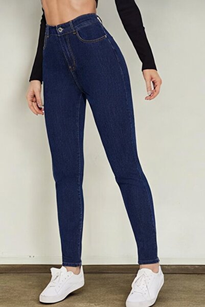 Livik Παιδικό τζιν παντελόνι Mouna σε σκούρο μπλε ντενιμ, ψηλόμεσο, με στενό ...