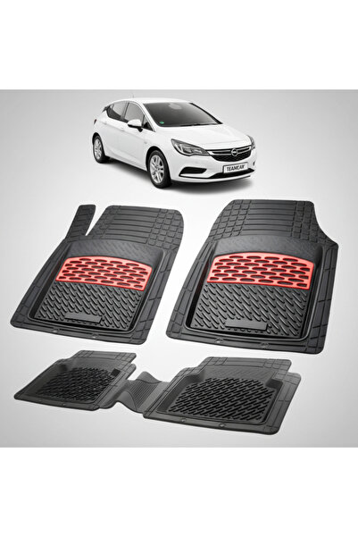 TEAMCAR Πατάκια δαπέδου συμβατά με Opel Astra K Hatchback 2015-2021 | Κόκκινα