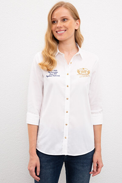 U.S. Polo Assn. Women's White Long Sleeve Shirt 50219314-Vr013