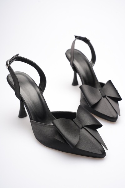 TRENDELLA Satin Bow Detailed Special Design Women's 8.5 cm Heeled Evening Dre...