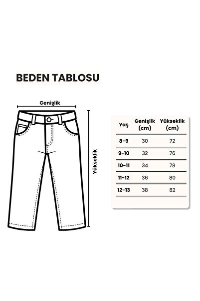 NR NarRengi Girls' Pants High Waist Wide Legs with Command Pockets