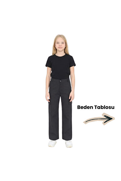 NR NarRengi Girls' Pants High Waist Wide Legs with Command Pockets