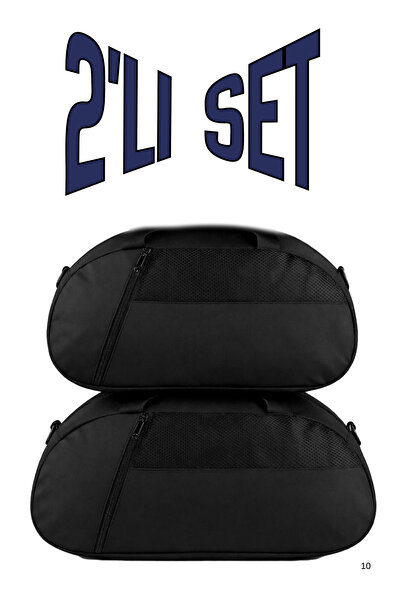 KAFF 2-Piece Black Hand Travel Sports Bag with Front Pocket and Adjustable Sh...