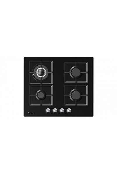 FRAM Built-in Gas Hob FBH-M4IWF-GBK 4 Burners Wok Electric Ignition Black Glass