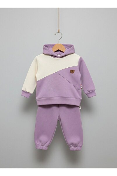 babytex طقم بدلة رياضية للأطفال بغطاء للرأس مصنوع من القطن بنسبة 100% - متوفر...