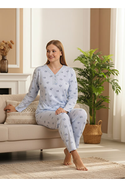 SEBOTEKS Set de pijamale de damă cu mâneci lungi, din țesătură subțire de sez...