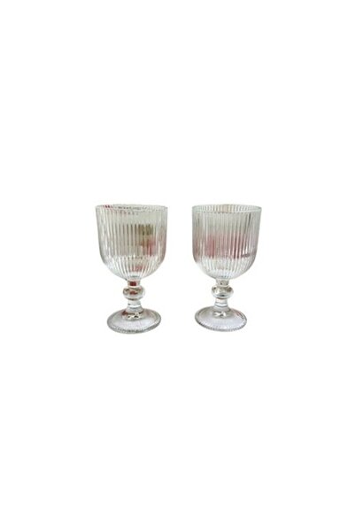 GOLD GLASS Set of 6 Glasses with Stem, Mansoura Glass Alex, 280 ml