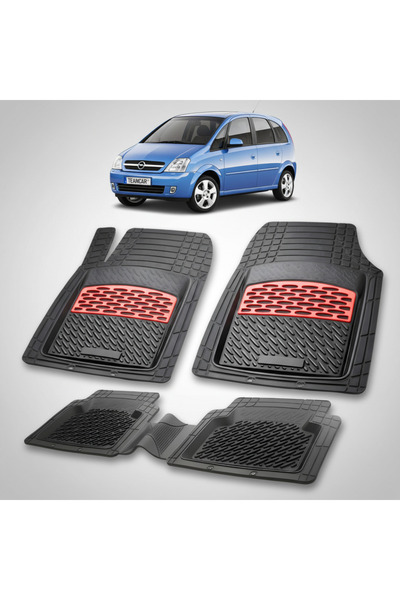TEAMCAR Πατάκια δαπέδου συμβατά με Opel Meriva A MPV 2003-2010 | Κόκκινα