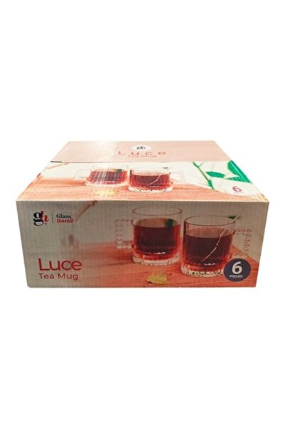 Gold Set of 6 Glass Mugs, Luce, 220 ml