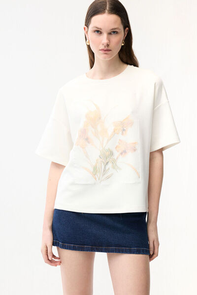 adL Baskı Detaylı T-Shirt