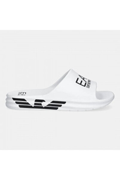 EA7 Unisex Logo Design High-Sole White Slippers 7X000356 Af18618-Mz021