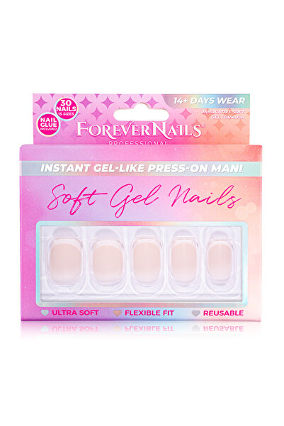 FOREVERLASH Set 30 unghii false tip Press-On, Soft Gel premium, forma patrat,...