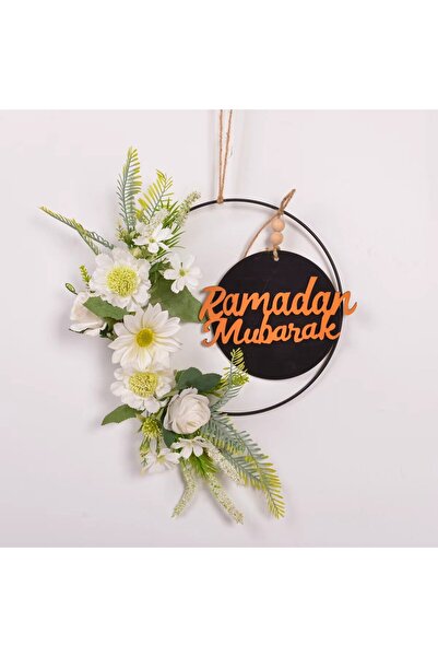 X LOT Ramadan Mubarak Flower Wreaths Moon Star for Home Floral Hanging Garlan...