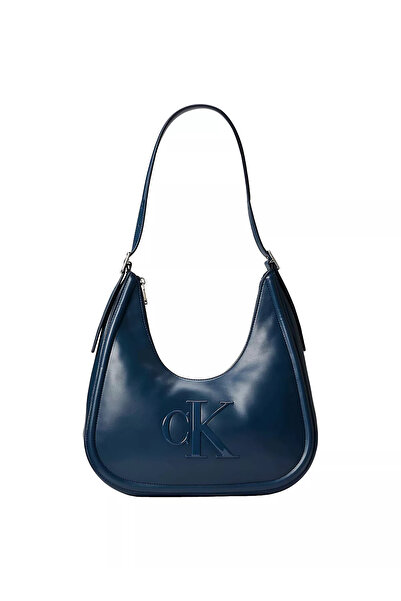 Calvin Klein Women's Logo Patterned Adjustable Strap Blue Shoulder Bag Lv04F3...