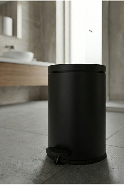 Bürke Kitchen 3 Liter Black Trash Can Stainless Steel Pedal Trash Bin Toilet ...