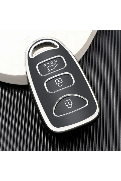 Alazpay غطاء مفتاح من مادة TPU لسيارات هيونداي وكيا إلانترا وسوناتا وأكسنت وت...