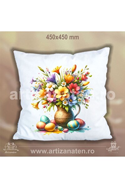 LimArt Multicolored Easter Decorative Cushion 45x45 cm - festive Easter design