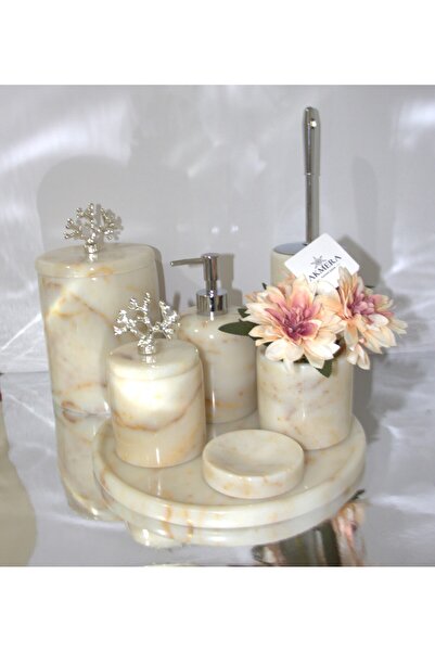 Akmera Home Royal Özel Doğal Taş Banyo Seti (7 Parça)