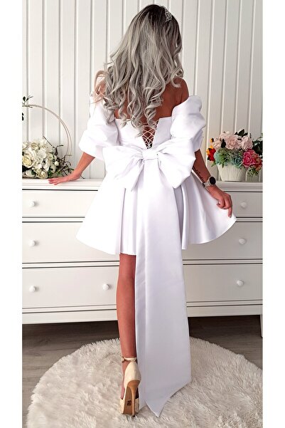 Voguesta Short Civil Wedding Dress Baby Doll Carolina White