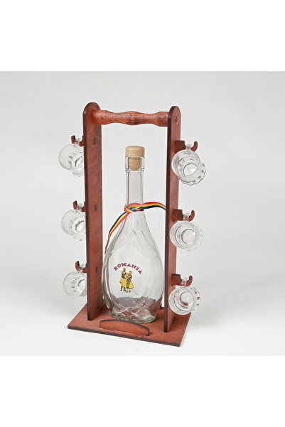 LimArt Minibar cu sticlă şi 6 pahare de țuică - România 1x500 ml,6x25 ml - 25...