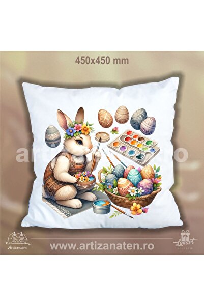 LimArt Multicolored Easter Decorative Cushion 45x45 cm - festive Easter design