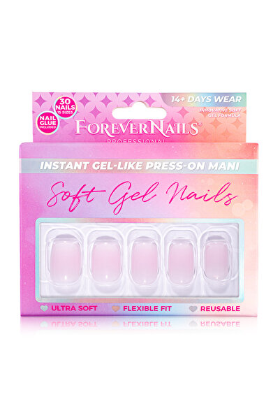 FOREVERLASH Set 30 unghii false tip Press-On, Soft Gel premium, forma patrat,...