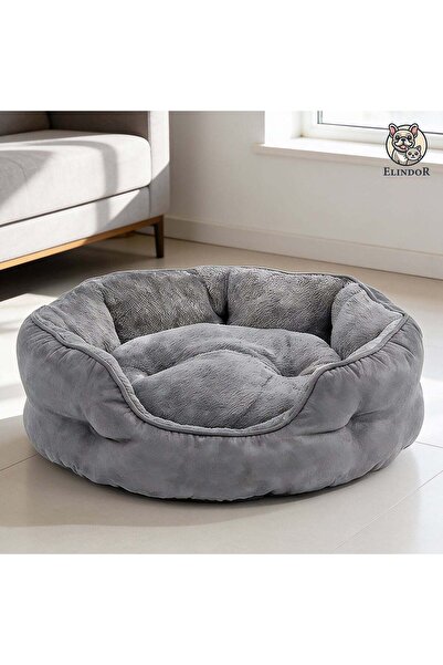 Elindor Comfortable Bed for Dogs and Cats Elindor® Round, Soft Non-Slip Mattr...