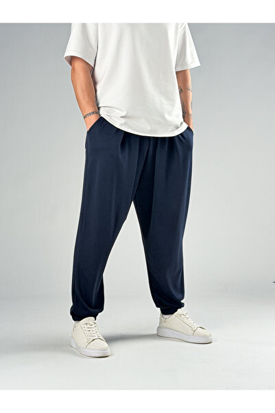 COCOPELLI Ανδρικό παντελόνι τζόγκερ σε ναυτικό μπλε με πιέτες COC2857