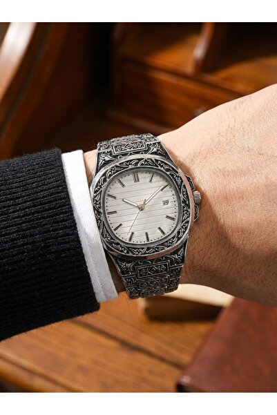 Mazzy Özel Tasarım İşlemeli Erkek Kol Saati – Klasik & Zamansız Şıklık
