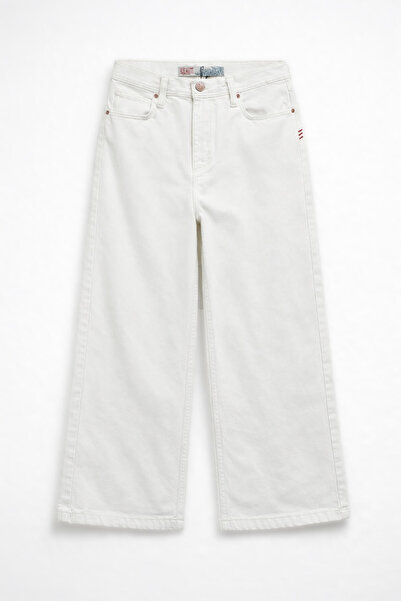 Bluewhite Жіночі екрю високі джинси з широкими штанинами
