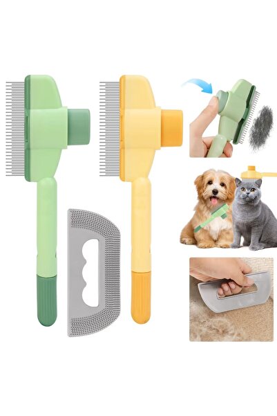 OOTB 3 Piece Set Dog and Cat Grooming Surface Hair Removal, Eject Button