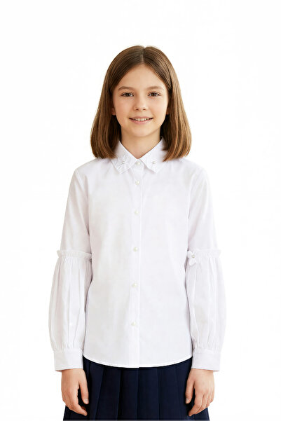 MODANINO Cămașă pentru fete cu guler și detalii decorative pe mâneci, mărimea...