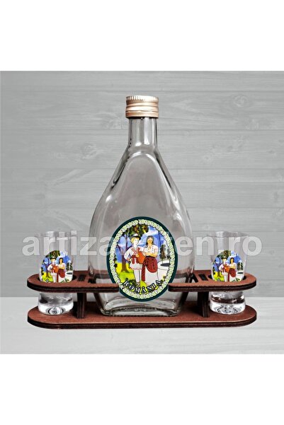 LimArt Brandy set with 2 brandy glasses - Romania 1x250 ml, 2x25 ml - 20x6 cm
