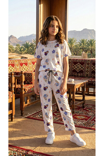 h.kids Girls' summer set "Fantasy Characters" - white Patterned