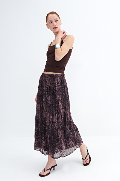 Addax Patterned Long Skirt E18098
