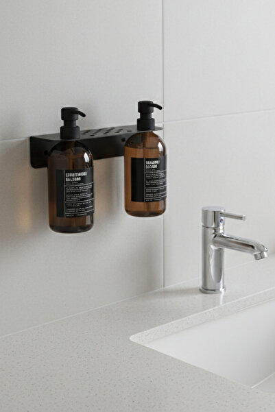 Grandmix Dekoratif Metal Banyo Rafı Minimalist Şampuan ve Sabunluk Tutucu