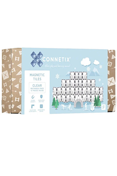 Connetix Правоъгълен пакет от 12 броя, прозрачен (CT-C-00012-RE)