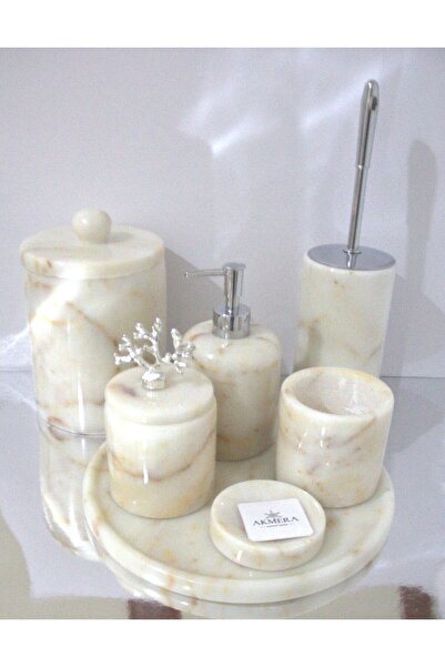 Akmera Home Royal Özel Doğal Taş Banyo Seti (7 Parça)