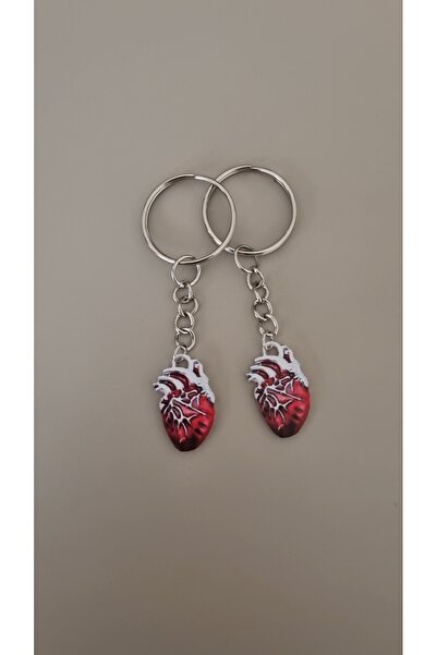 glactuca craft Acrylic Anatomical Heart Charm Couple Keychain