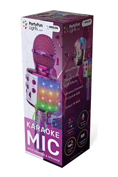 PartyFunLights Party Fun Lights Karaoke microphone with speaker Pink (605601)
